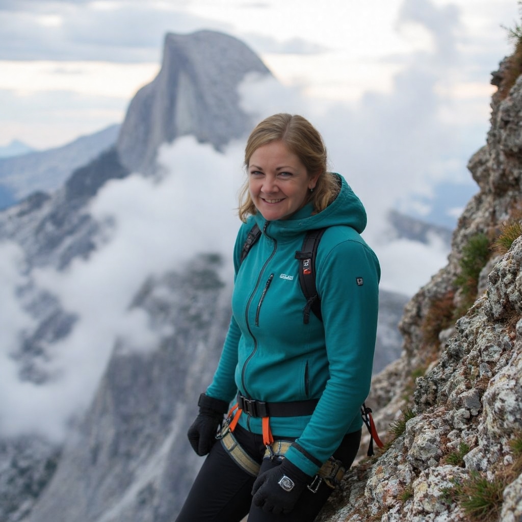 Woman in waterproof gear